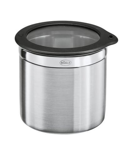 Rösle Storage canister 1.5 litres 10 x 20 cm Steel/Clear/Black