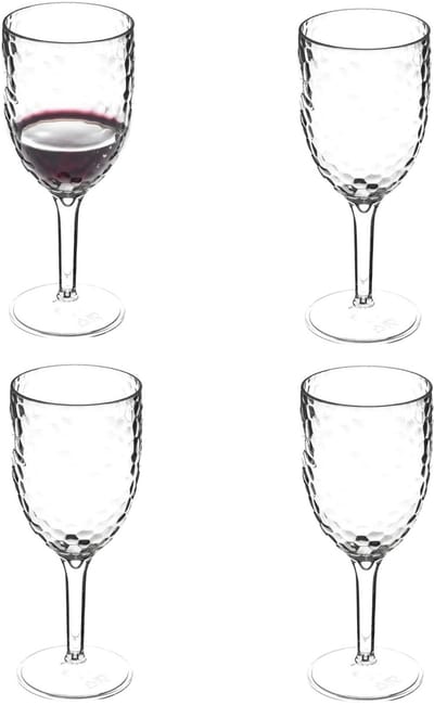 5Five Wijnglazen van onbreekbaar kunststof - 4x - 345 ml - transparant - Outdoor gebruik