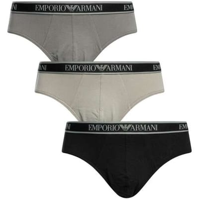 Emporio Armani Em000258_af20669 Slips 3 Eenheden Zwart,Grijs 2XL Man