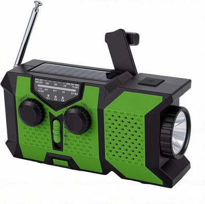 Noodradio - Weerradio Handzender - Noodsituaties Buiten - Meerdere Oplaadopties - 15 x 8 x 6 cm - Groen