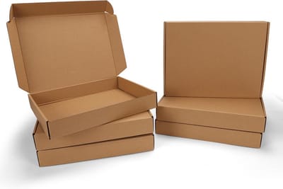 Set van 6 Bruine Verhuisdozen - Ideaal voor Kantoororganisatie en Opslag