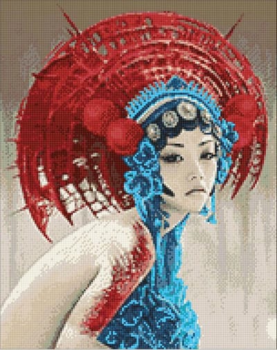 Wizardi diamond painting – Chinese opera muze - 38 x 48 cm