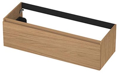 INK - Onderkast 1 Lade Greeploos met Houten Keerlijst - 1200x450x350 Mm - Blank Eiken