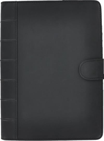Geschikt voor IPAD PRO 2018 HOESJE - 12.9 INCH - TABLETHOES ECHT LEER BESCHERMHOES ANTIEK ZWART