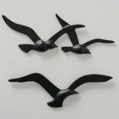 Wand - Decoratie - Wanddecoratie - Metaal - Metalen vogels - Vogels - Zwart - 35 cm - Tuindecoratie