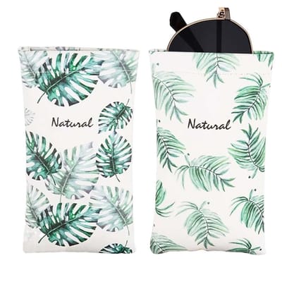 Allecto - Brilhoes - Soft PU leren brilcase - Perfecte bescherming - Groen-wit - Zonnebril hoes - Voor alle leeftijden - Modern klassiek