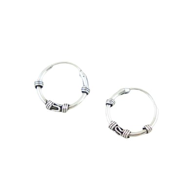 House of Jewels - Bali Oorringen 14mm - 925 Zilver