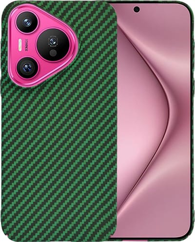 Hoesje geschikt voor Huawei Pura 70 - Techsuit Carbonite FiberShell Carbon Back Cover - Groen
