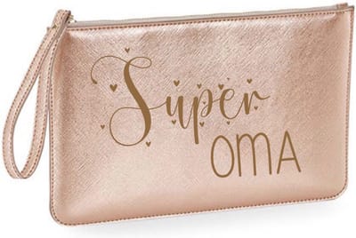 Toilettas leerlook cadeau super oma-rose gold-cadeau kerst-verjaardag-moederdag