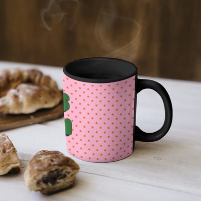 Magische Mok - Foto op Warmte Mokken - Koffiemok - Yes fun - Groen - Roze - Stippen - Magic Mok - Beker - 350 ML - Theemok - Mok met Tekst