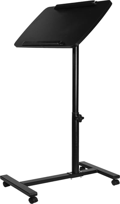 QUVIO Laptoptafel - Bijzettafel laptop - Laptop standaard - Laptoptafeltje - Presentatietafel - Laptop verhoger - Hoogte verstelbaar - Verrijdbaar