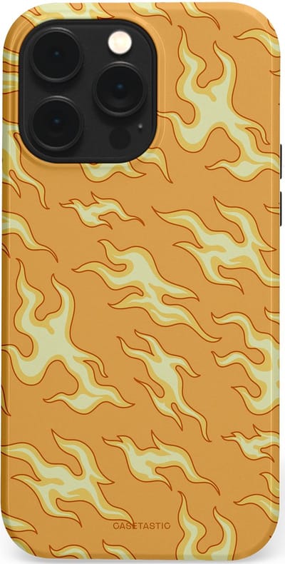Casetastic Hoesje Geschikt voor Apple iPhone 14 Pro Max Magsafe - Stijlvolle Beschermende Duo-layer Case - Vlammen van passie
