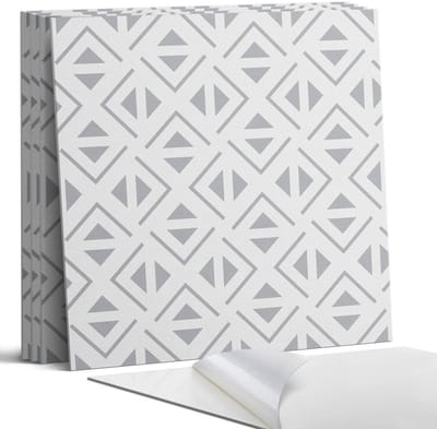 Coloray Wandpanelen Zelfklevend - Geometrie in vierkanten Zelfklevende Wandpanelen - 50 cm x 50 cm - Grijs Wandpaneel PVC - 4 stuks - Mozaïeken Wandpanelen Zelfklevend - Keuken Wandpanelen - Wandpanelen Badkamer