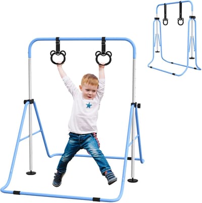 Inklapbaar Turnrek - Klimrek - Verstelbaar - Rekstok - Duikelrek - Kinderen - Peuter - Voor buiten en binnen - Klimboog - Blauw