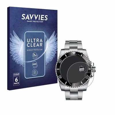 Savvies - Screenprotector voor Rolex Submariner (Date) - Folie Beschermfolie transparant 6 Stuks