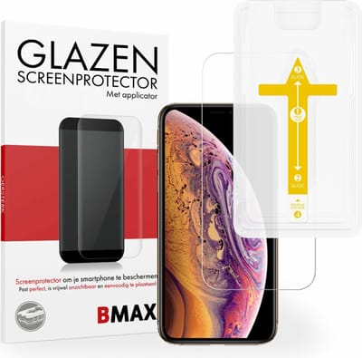 BMAX Screenprotector geschikt voor iPhone XS Max met applicator - Gehard glas - Tempered glas - Apple screenprotectors - Telefoonglaasje - Beschermglas - Glasplaatje - Screensaver - Screen protector - Glas screenprotectors - Case Friendly