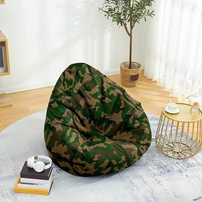 Zitzak Stoel - Zitzakhoes Opberg - Speelgoed Opbergen - Zonder Vulling - XL 100x120cm - Camouflage