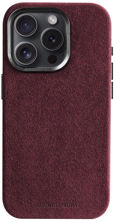 Alcanluxury Alcantara telefoonhoesje geschikt voor Apple iPhone 15 Pro - Wine Red