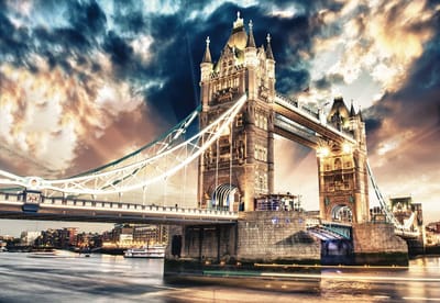 Fotobehang City London Tower Bridge | XL - 208cm x 146cm | 130g/m2 Vlies