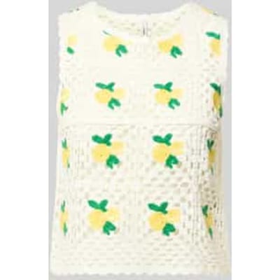 boxy fit knitwear-top met all-over motief model 'EMMA'