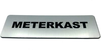 Deurbordje met tekst Meterkast incl. 3M-tape plakstrip - Namengigant Deur Tekstbordje - Deur - incl. 3M-tape plakstrip - Bordje - RVS Look - 150 mm x 50 mm x 1,6 mm - 5 jaar Garantie
