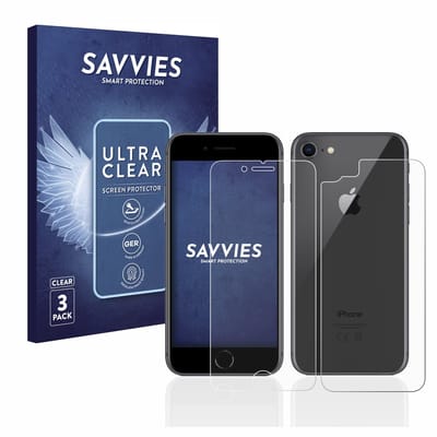 Savvies - Screenprotector voor Apple iPhone 8 (Voor+Achter) - Folie Beschermfolie transparant 6 Stuks