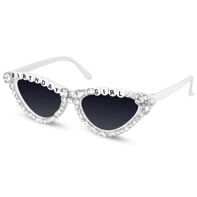 Zonnebril Heren/Dames - Modieuze Feestzonnebril - Verjaardagsaccessoire - Wit - Perfect voor Verjaardagsoutfits - 1 stuk