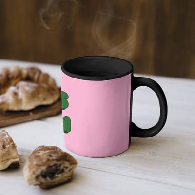 Magische Mok - Foto op Warmte Mokken - Koffiemok - Yes fun - Groen - Roze - Magic Mok - Beker - 350 ML - Theemok - Mok met Tekst