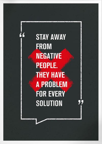 Stay Away From Negative People (Motivatie & Inspiratie) | Poster | A3: 30 x 40 cm