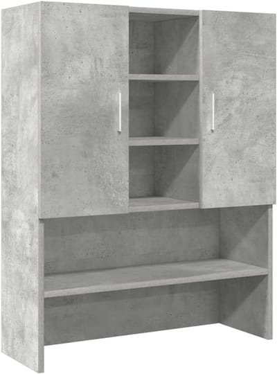 Wasmachine Meubel Betonlook Grijs 70.5x25.5x90cm - Kast voor Wasruimte & Badkamer