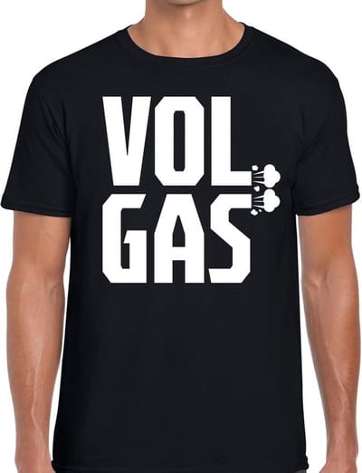 Vol gas t-shirt - zwart Achterhoek festival shirt voor heren S