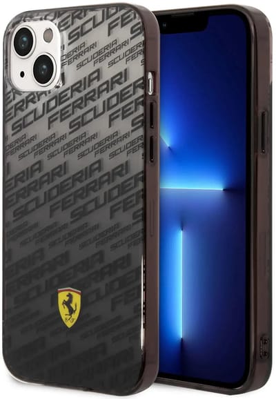 Ferrari Gradient Allover Scuderia Back Cover - Geschikt voor Apple iPhone 14 (6.1") - Zwart