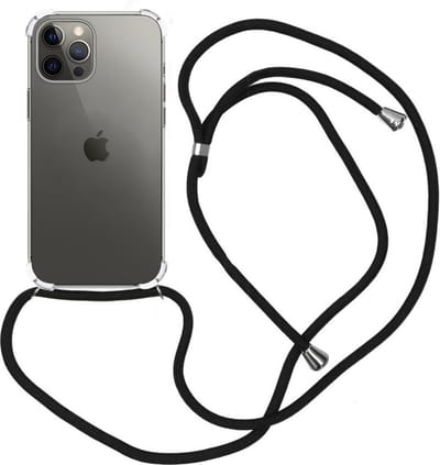 Hoes - Geschikt voor Apple iPhone 11 Pro - Met Koord - Shock Proof - Siliconen Case - Back Cover - Telefoonkoord - Telefoon Hoesje Shockproof - Telefoonketting - Transparant