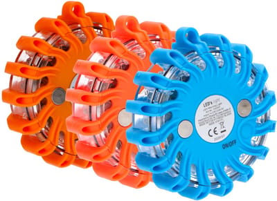 Proventa LED Zwaailampen set met magneet - 9 lichtstanden - IP67 - Rood & Oranje & Blauw - Zwaailamp - Waarschuwingslicht