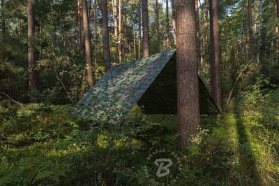 Beschermend Afdekzeil Camouflage 5 x 6 m - Bivakzeil en Tuinzeil met Oogjes