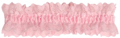 Roze kousenband met kant