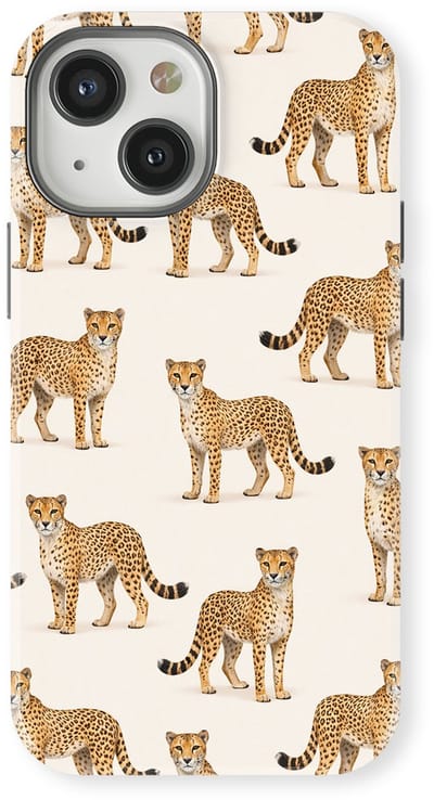 Safari Tough Case geschikt voor iPhone 13 Mini | Premium hoesje met Safari Dieren Design | Geschikt voor Mag | Dieren Print Backcover geschikt voor iPhone 13 Mini Cheetah