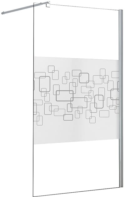 Vente-unique Wand voor inloopdouche PAULINA II met zeefdruk - 120 x 190 cm