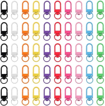 Dailygoods- Karabijnhaak Mini 50 Stuks - Kleurrijke Sleutelhangers - Zinklegering - Draagbaar - Klauwsluitingen - Hoog Draagvermogen - Sleutelhanger