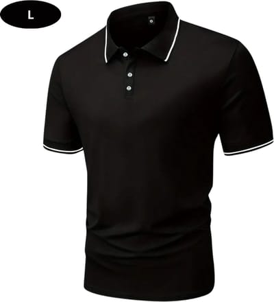 Livano Golf Shirt Heren - T-shirt - Golfkleding - Golfen - Golf Accessoires - Polo Shirt - Zwart - Maat L