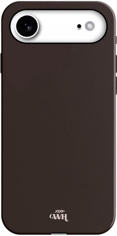 xoxo Wildhearts telefoonhoesje geschikt voor iPhone 17 Air - Hot Chocolate - Double Layer - Hard case met dubbele beschermlaag - Beschermhoes shockproof case - Hoesje met kleur - Bruin / Donkerbruin
