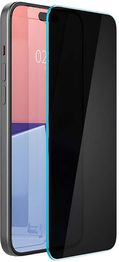Spigen Privacy Glass Geschikt voor Apple iPhone 15 - EZ Fit GLAS.tR - 9H Tempered Glass Screen Protector - Case Friendly - Gemakkelijke Installatie - 1-Pack