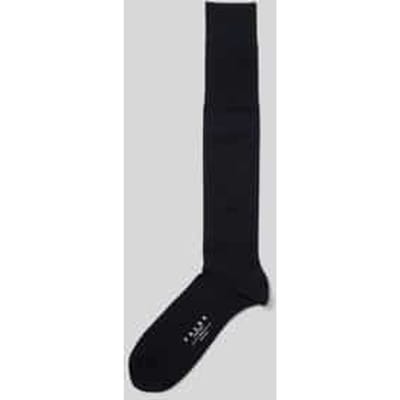 FALKE Airport lang eenkleurig wol katoen kniekousen heren blauw - maat 39-40