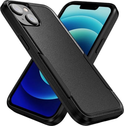 Schokbestendige Hardcase Back Cover Geschikt voor iPhone 15 | Rugged Hoesje | Beschermhoes | Shockproof | Tegen Vallen | Zwart
