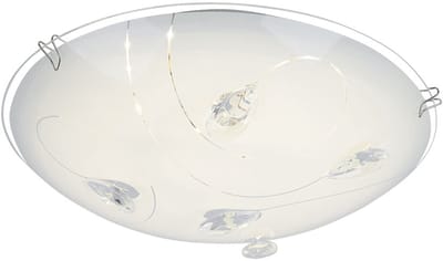 Plafondlamp Eetkamerlamp LED designlamp met kristallen en lijnen, metaalglas, 1x LED 8 watt 640 lumen warm wit, D 25 cm