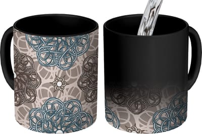 Magische Mok - Foto op Warmte Mokken - Koffiemok - Patronen - Abstract - Bloemen - Magic Mok - Beker - 350 ML - Theemok