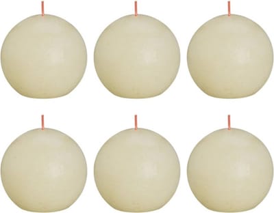 Bolsius Bolkaarsen Shine 6 st rustiek 76x71 mm zacht parelkleurig
