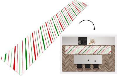 Keukenloper - Loper keuken - Patronen - Kerst - Strepen - 300x50 cm - Keukenloper vinyl