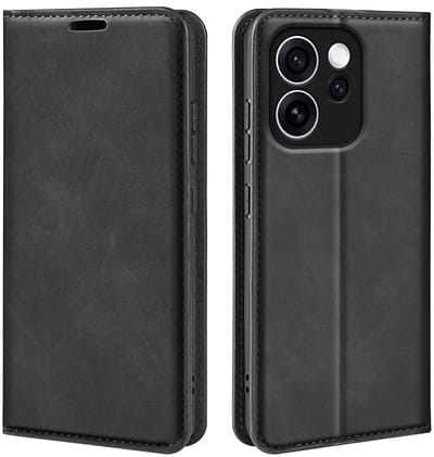 MobyDefend Hoesje - Geschikt voor Oppo Reno15 F / Oppo Reno15 FS - Luxe Wallet Bookcase (Magnetische Sluiting) - Zwart