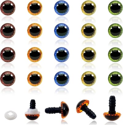 20 Sets 11mm Veiligheid Ogen voor Haak Craft Poppen - Colorful Plastic Dieren Pop Oog - Inclusief Wasmachines - 5 Kleuren